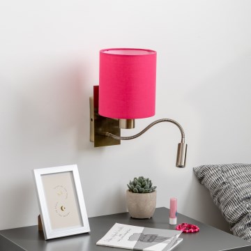 Brilagi - LED Fleksibilna stenska svetilka NUBILA 1xE27/25W/230V + LED/3W medenina/roza