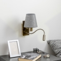 Brilagi - LED Fleksibilna stenska svetilka NUBILA 1xE27/25W/230V + LED/3W medenina/siva