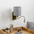 Brilagi - LED Fleksibilna stenska svetilka NUBILA 1xE27/25W/230V + LED/3W medenina/siva