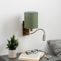 Brilagi - LED Fleksibilna stenska svetilka NUBILA 1xE27/25W/230V + LED/3W medenina/zelena