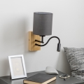 Brilagi - LED Fleksibilna stenska svetilka NUBILA WOOD 1xE27/25W/230V + LED/3W hrast/antracit