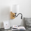 Brilagi - LED Fleksibilna stenska svetilka NUBILA WOOD 1xE27/25W/230V + LED/3W hrast/bela