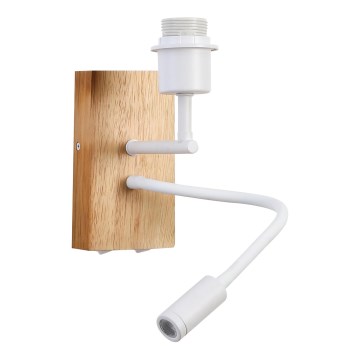 Brilagi - LED Fleksibilna stenska svetilka NUBILA WOOD 1xE27/25W/230V + LED/3W hrast/bela