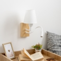 Brilagi - LED Fleksibilna stenska svetilka NUBILA WOOD 1xE27/25W/230V + LED/3W hrast/bela