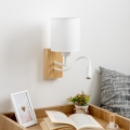 Brilagi - LED Fleksibilna stenska svetilka NUBILA WOOD 1xE27/25W/230V + LED/3W hrast/bela