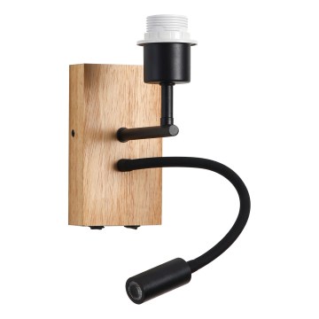Brilagi - LED Fleksibilna stenska svetilka NUBILA WOOD 1xE27/25W/230V + LED/3W hrast/črna
