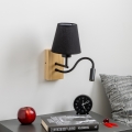 Brilagi - LED Fleksibilna stenska svetilka NUBILA WOOD 1xE27/25W/230V + LED/3W hrast/črna