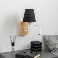 Brilagi - LED Fleksibilna stenska svetilka NUBILA WOOD 1xE27/25W/230V + LED/3W hrast/črna