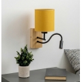 Brilagi - LED fleksibilna stenska svetilka NUBILA WOOD 1xE27/25W/230V + LED/3W hrast/črna/rumena