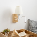 Brilagi - LED Fleksibilna stenska svetilka NUBILA WOOD 1xE27/25W/230V + LED/3W hrast/krem barva
