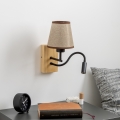 Brilagi - LED Fleksibilna stenska svetilka NUBILA WOOD 1xE27/25W/230V + LED/3W hrast/rjava