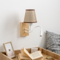 Brilagi - LED Fleksibilna stenska svetilka NUBILA WOOD 1xE27/25W/230V + LED/3W hrast/rjava