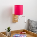 Brilagi - LED Fleksibilna stenska svetilka NUBILA WOOD 1xE27/25W/230V + LED/3W hrast/roza
