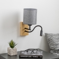 Brilagi - LED Fleksibilna stenska svetilka NUBILA WOOD 1xE27/25W/230V + LED/3W hrast/siva