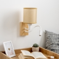 Brilagi - LED Fleksibilna stenska svetilka NUBILA WOOD 1xE27/25W/230V + LED/3W hrast/svetlo rjava