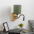 Brilagi - LED Fleksibilna stenska svetilka NUBILA WOOD 1xE27/25W/230V + LED/3W hrast/zelena