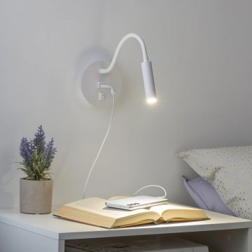 Brilagi - LED Fleksibilna stenska svetilka z USB priključkom MAYA LED/3W/230V 4000K bela
