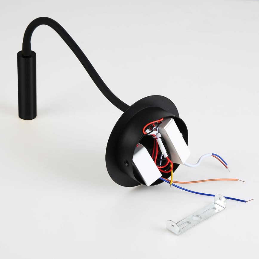 Brilagi - LED Fleksibilna stenska svetilka z USB priključkom MAYA LED/3W/230V 4000K črna