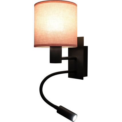 Brilagi - LED prilagodljiva stenska svetilka BOBO 1xE27/25W/230V + LED/3W črna/rožnata