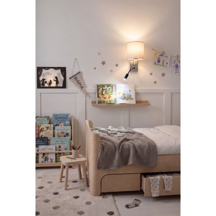 Brilagi - LED prilagodljiva stenska svetilka BOBO 1xE27/25W/230V + LED/3W matiran krom/bež/pikice
