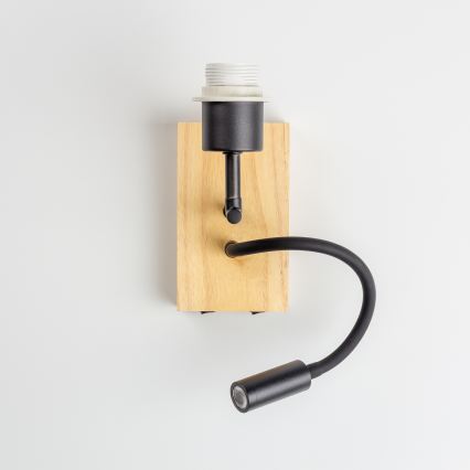 Brilagi - LED otroška prilagodljiva stenska svetilka BOBO WOOD 1xE27/25W/230V + LED/3W hrast/črna/bela/zajčki