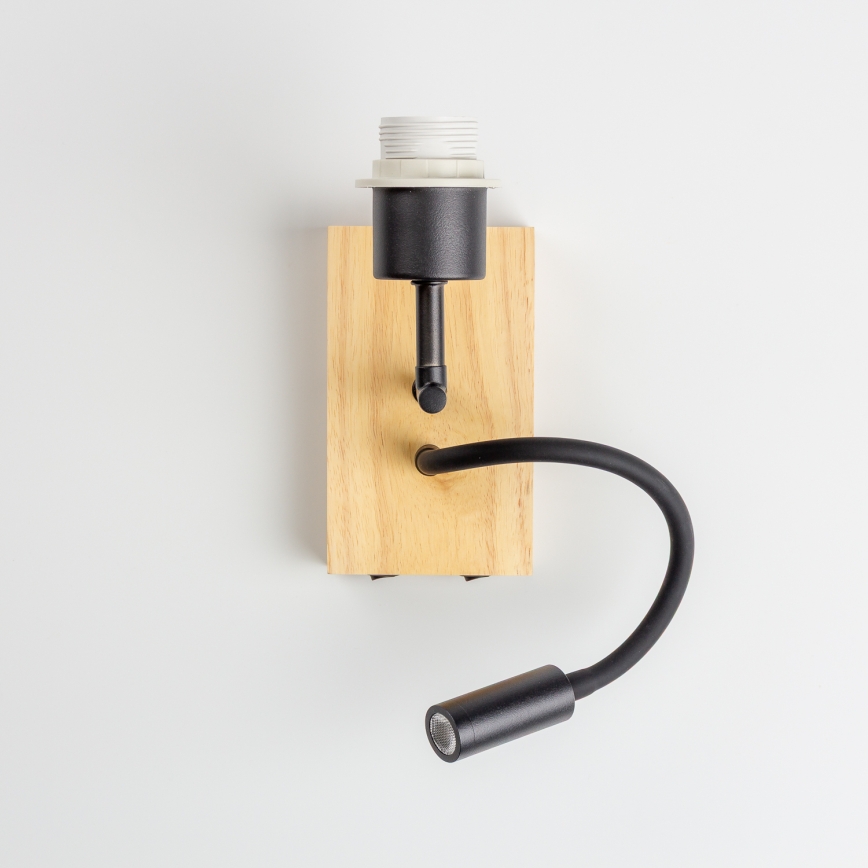 Brilagi - LED otroška upogljiva stenska svetilka BOBO WOOD 1xE27/25W/230V + LED/3W hrast/črna/bela/živali