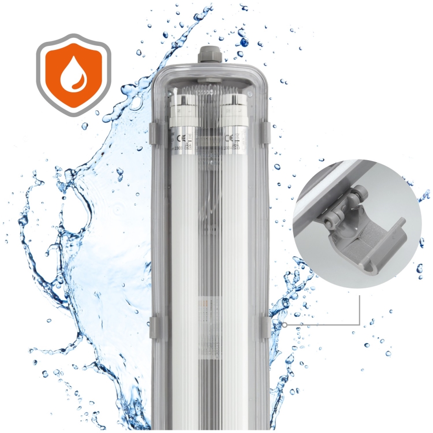 Brilagi - LED Industrijska fluorescentna svetilka OPTIMA T8 2xG13/18W/230V 6500K IP65 128 cm