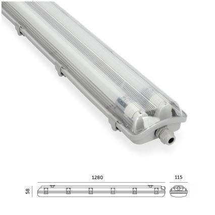 Brilagi - LED Industrijska fluorescentna svetilka OPTIMA T8 2xG13/18W/230V 6500K IP65 128 cm