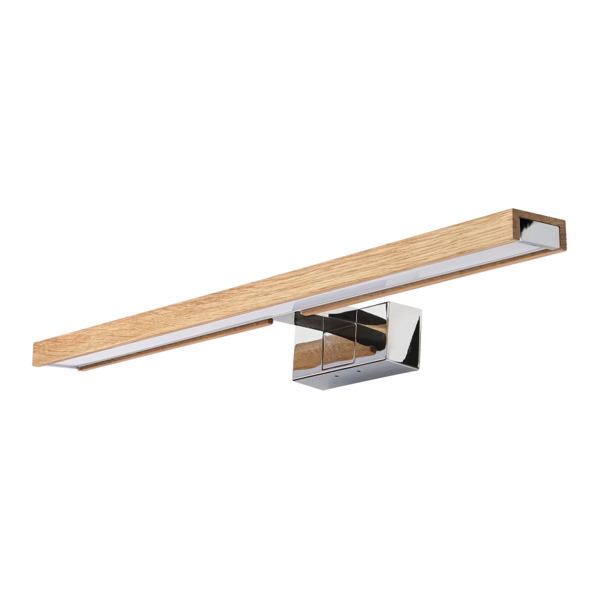Brilagi - LED kopalniška osvetlitev za ogledala 3 v 1 WOODY MIRROR LED/12W/230V 60 cm IP44 sijajni krom/hrast