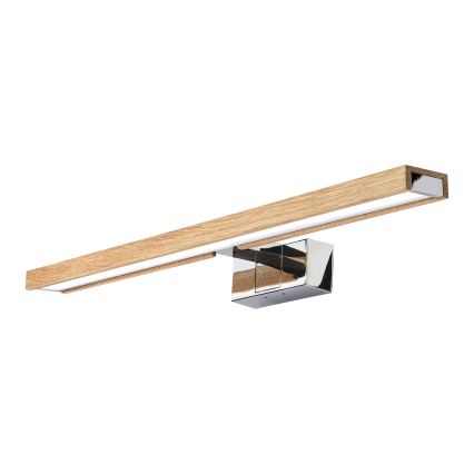 Brilagi - LED kopalniška osvetlitev za ogledala 3 v 1 WOODY MIRROR LED/12W/230V 60 cm IP44 sijajni krom/hrast