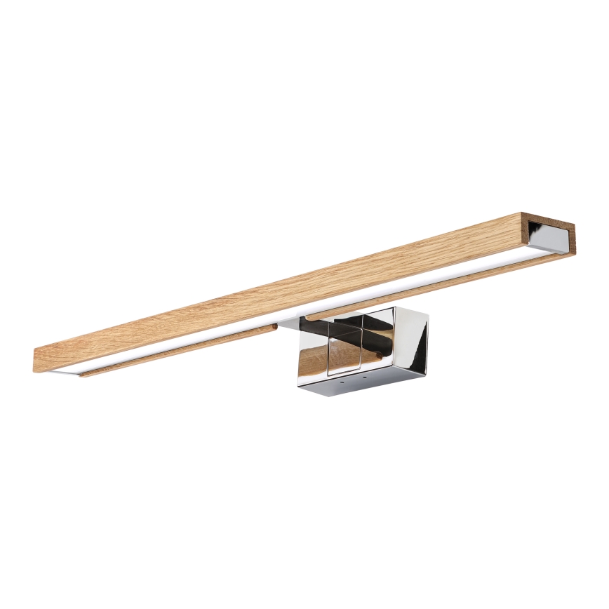 Brilagi - LED kopalniška osvetlitev za ogledala 3 v 1 WOODY MIRROR LED/12W/230V 60 cm IP44 sijajni krom/hrast