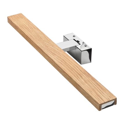 Brilagi - LED kopalniška osvetlitev za ogledala 3 v 1 WOODY MIRROR LED/12W/230V 60 cm IP44 sijajni krom/hrast