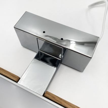 Brilagi - LED kopalniška osvetlitev za ogledala 3 v 1 WOODY MIRROR LED/12W/230V 60 cm IP44 sijajni krom/hrast
