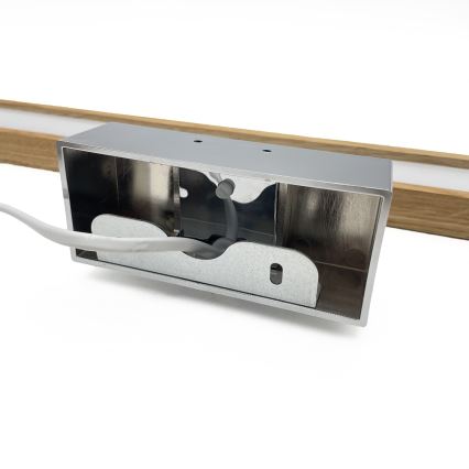 Brilagi - LED kopalniška osvetlitev za ogledala 3 v 1 WOODY MIRROR LED/12W/230V 60 cm IP44 sijajni krom/hrast