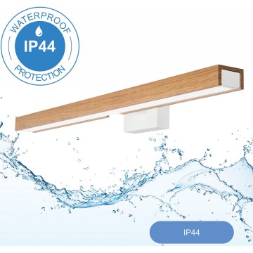 Brilagi - LED Kopalniška luč za osvetlitev ogledala WOODY MIRROR LED/12W/230V 60 cm IP44 hrast/bela