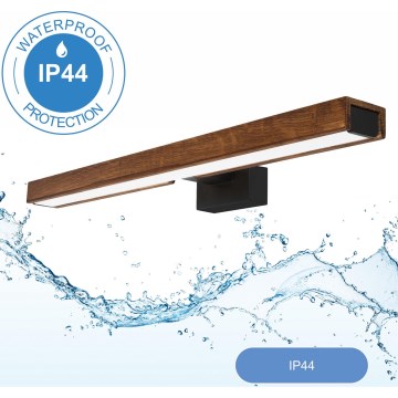 Brilagi - LED Kopalniška luč za osvetlitev ogledala WOODY MIRROR LED/12W/230V 60 cm IP44 hrast češnja/črna