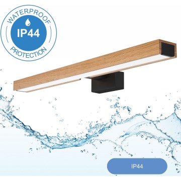 Brilagi - LED Kopalniška luč za osvetlitev ogledala WOODY MIRROR LED/12W/230V 60 cm IP44 hrast/črna