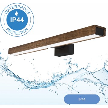 Brilagi - LED Kopalniška luč za osvetlitev ogledala WOODY MIRROR LED/12W/230V 60 cm IP44 hrast/črna