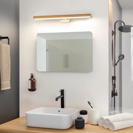 Brilagi - LED Kopalniška luč za osvetlitev ogledala WOODY MIRROR LED/12W/230V 60 cm IP44 hrast/bela