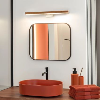 Brilagi - LED Kopalniška luč za osvetlitev ogledala WOODY MIRROR LED/12W/230V 60 cm IP44 hrast češnja/bela