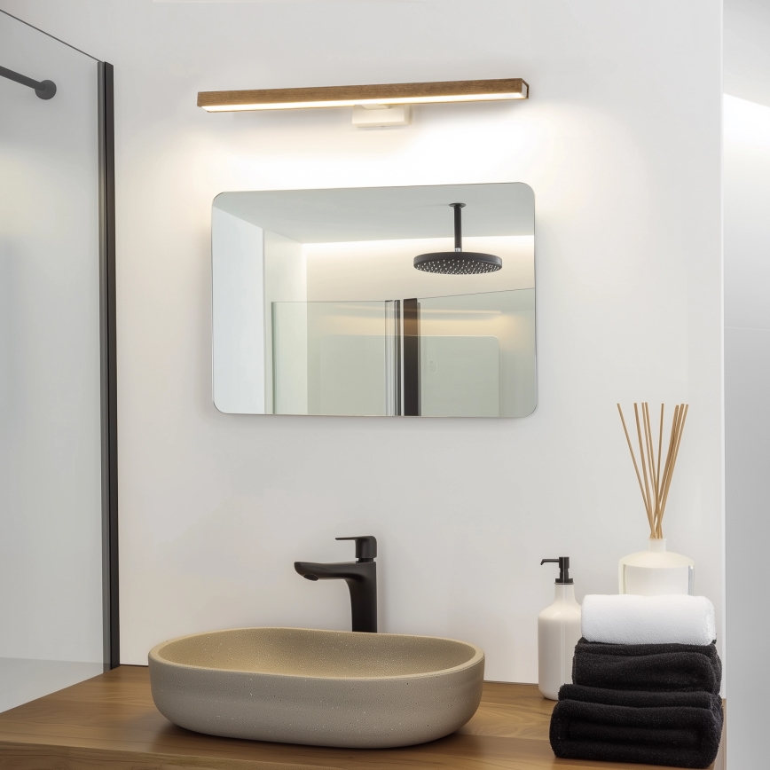 Brilagi - LED Kopalniška luč za osvetlitev ogledala WOODY MIRROR LED/12W/230V 60 cm IP44 hrast oreh/bela