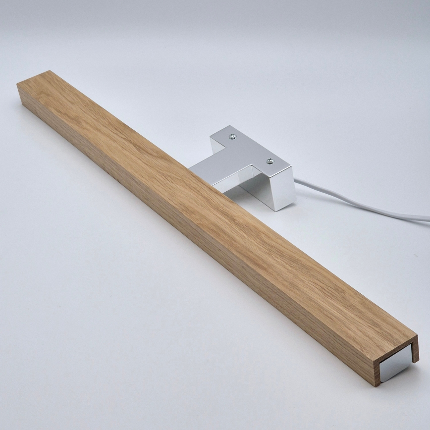 Brilagi - LED Kopalniška luč za osvetlitev ogledala WOODY MIRROR LED/12W/230V 60 cm IP44 hrast/sijajni krom