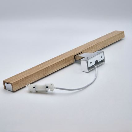 Brilagi - LED Kopalniška luč za osvetlitev ogledala WOODY MIRROR LED/12W/230V 60 cm IP44 hrast/sijajni krom