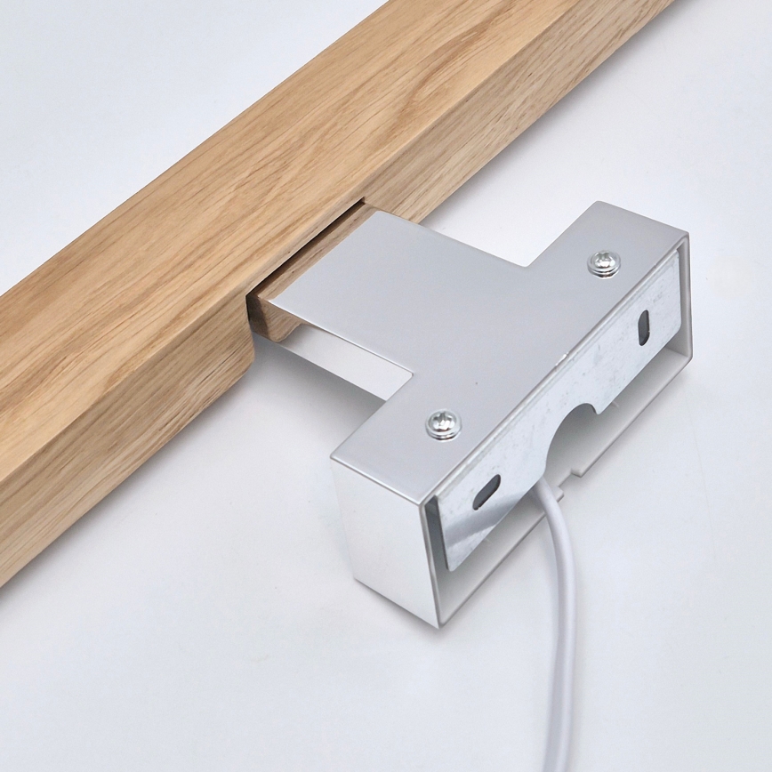 Brilagi - LED Kopalniška luč za osvetlitev ogledala WOODY MIRROR LED/12W/230V 60 cm IP44 hrast/sijajni krom