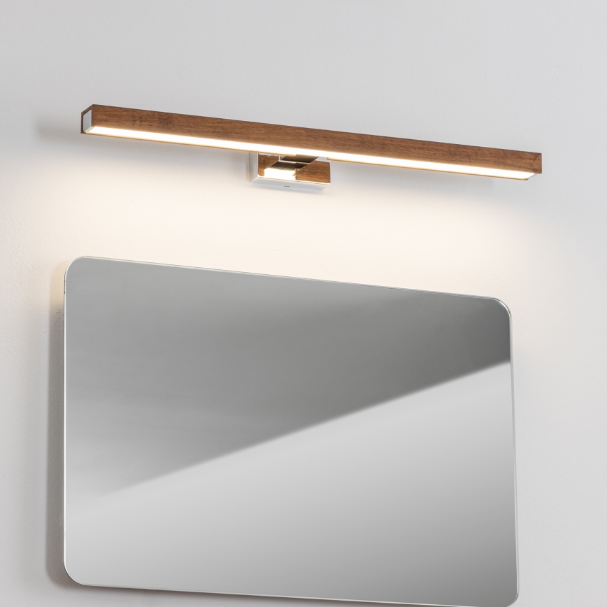 Brilagi - LED Kopalniška luč za osvetlitev ogledala WOODY MIRROR LED/12W/230V 60 cm IP44 hrast češnja/sijajni krom