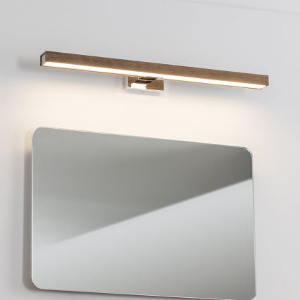 Brilagi - LED Kopalniška luč za osvetlitev ogledala WOODY MIRROR LED/12W/230V 60 cm IP44 hrast oreh/sijajni krom