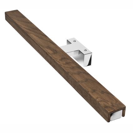 Brilagi - LED Kopalniška luč za osvetlitev ogledala WOODY MIRROR LED/12W/230V 60 cm IP44 hrast oreh/sijajni krom