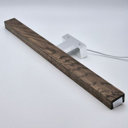 Brilagi - LED Kopalniška luč za osvetlitev ogledala WOODY MIRROR LED/12W/230V 60 cm IP44 hrast oreh/sijajni krom