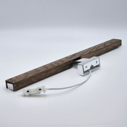 Brilagi - LED Kopalniška luč za osvetlitev ogledala WOODY MIRROR LED/12W/230V 60 cm IP44 hrast oreh/sijajni krom