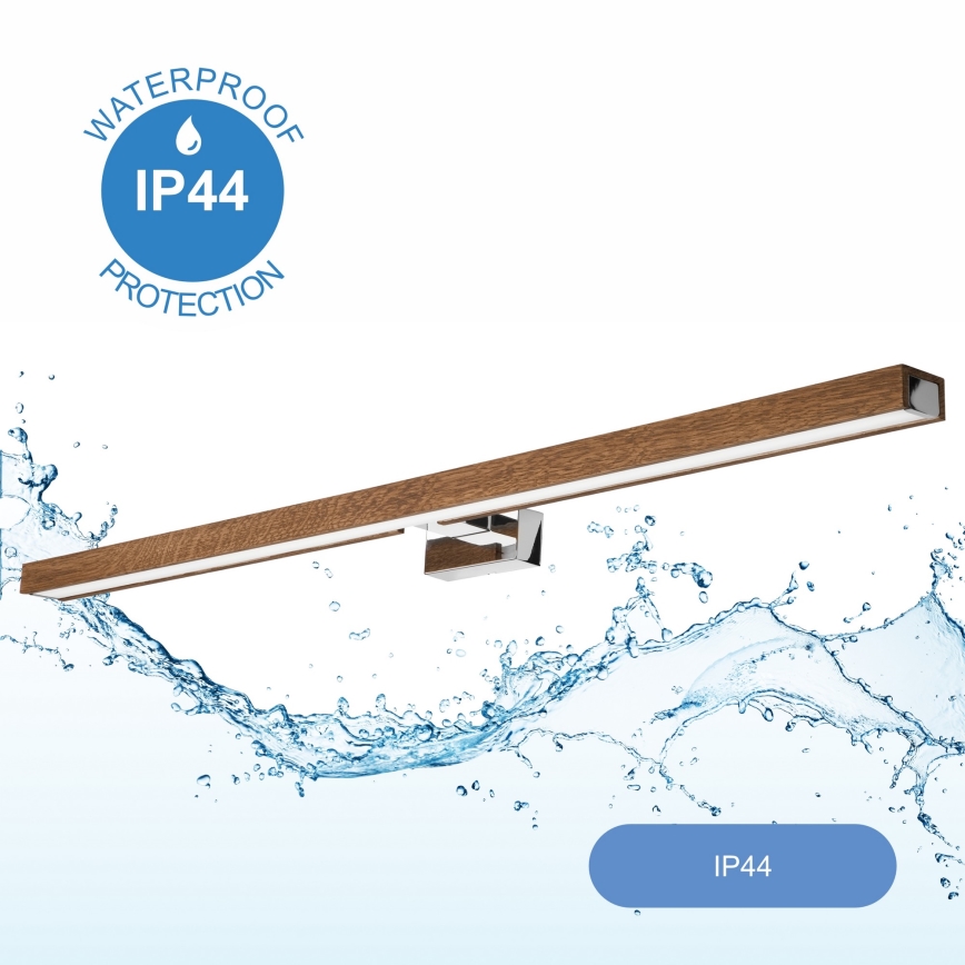 Brilagi - LED Kopalniška luč za osvetlitev ogledala WOODY MIRROR LED/15W/230V 90 cm IP44 hrast češnja/sijajni krom